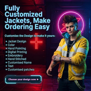 Custom Cosplay Jacket, Personalized Leather Jacket, Handmade Cosplay Costume, Custom Jacket for Men and Women - Made to Order