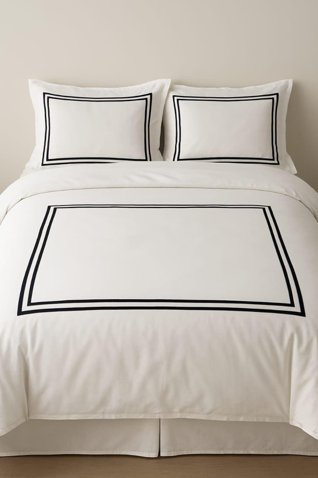 Pureflaxlinen Elegant Double Border Duvet Cover – Personalized Luxury ...