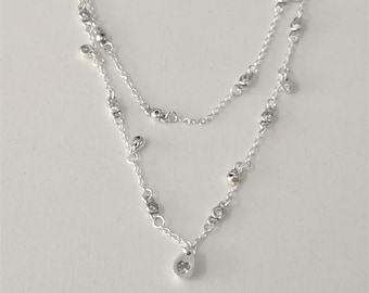 pandora silver necklace chandelier droplets