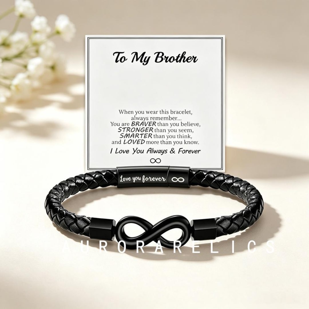 Infinity Barid To My Brother Personalized Infinity Leather Bracelet,custom Engraved ...