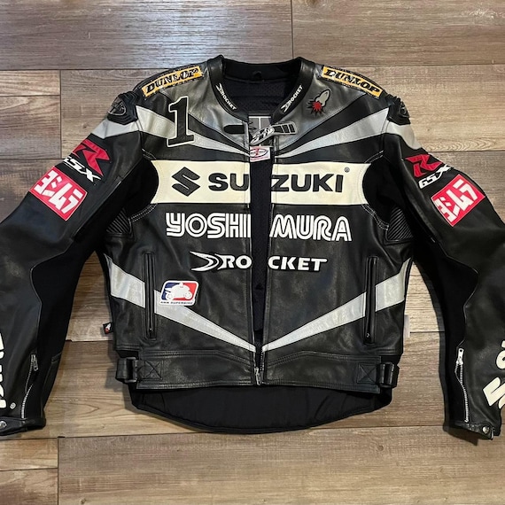Suzuki Yoshimura Racing Leather Jacket: Armored Motorcycle Gear