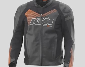 Leren KTM Sportbike-jack – motorkleding heren – motorjack van rundleer met hoge bescherming