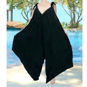 Boho Harem Jumpsuit: Rayon Wide Leg Festival Romper
