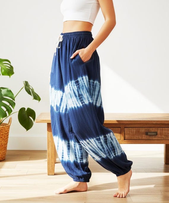 Handmade Tie Dye Thai Fisherman Pants: Boho Festival Yoga Trousers