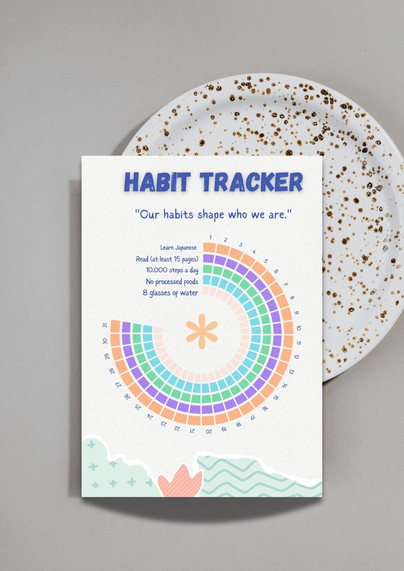 Printable Monthly Habit Tracker – Visual Progress Tracker (digital ...