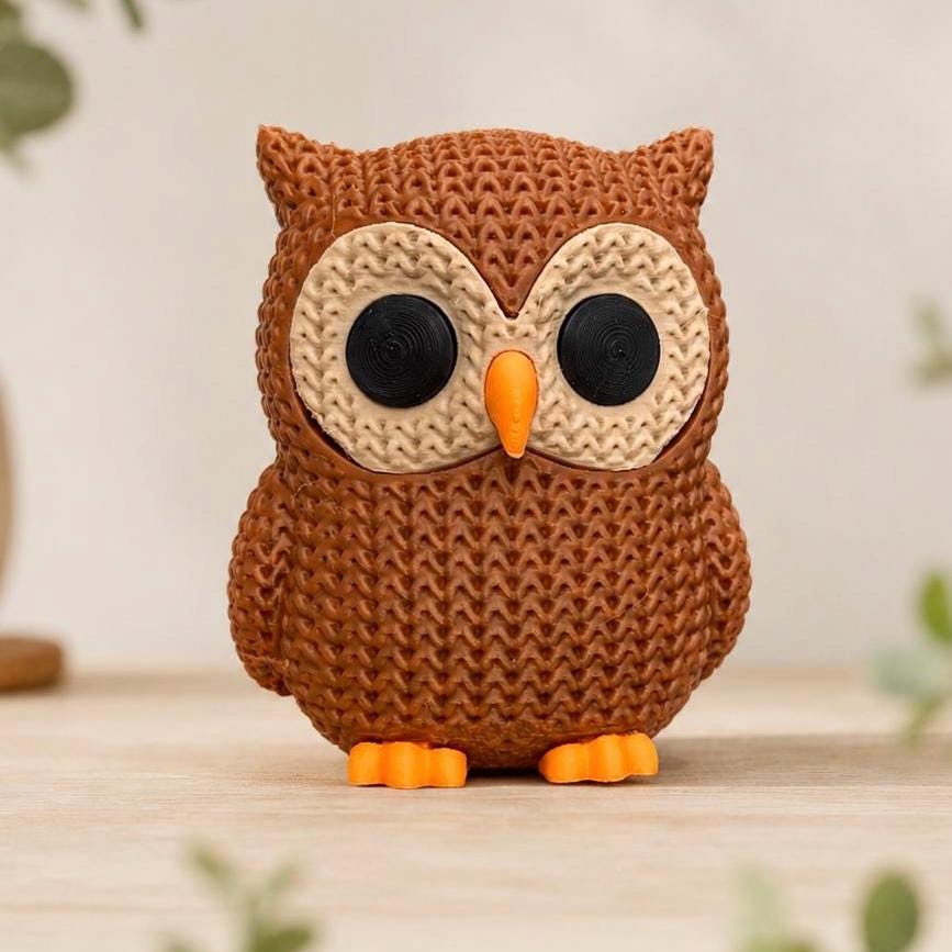 Brown Owl Figurine &ndash; Cute Desk Buddy &ndash; Baby Shower &ndash; Nursery Decor &ndash; Teacher