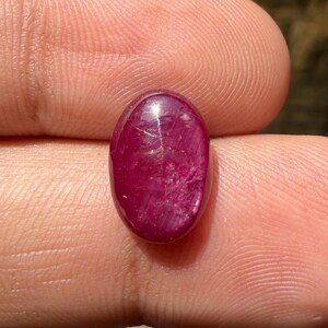 Rubí natural sin calentar, cabujón ovalado de 5,60 ct, 13,5 x 9 mm / Gema de rubí auténtica sin tratar / Rubí suelto para anillo/colgante / Piedra de nacimiento de julio