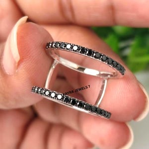 Rehausseur de bague intelligent Black Diamond compatible avec les bagues Oura 3e et 4e générations, protège-bague incurvée, cadeau d'anniversaire de veste pour bagues empilables en argent