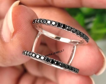 Anello Smart Enhancer Black Diamond compatibile con Oura Ring Gen 3 e 4, protezione per anello curva, anello impilabile in argento, regalo di anniversario