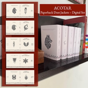 Zestaw obwolut ACOTAR UK & US – minimalistyczne okładki książek do druku (do pobrania w formacie PDF)