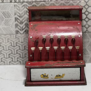 Vintage Metal Toy Cash Register - Etsy