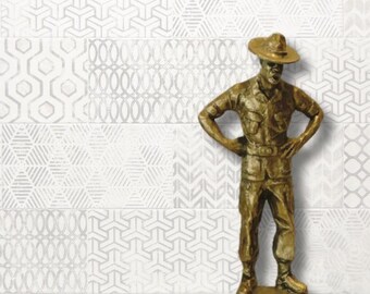Vintage Military Statue – Bronze Finish Soldier Figurine – Signed Timmerman – Veteran Gift Man Cave Decor