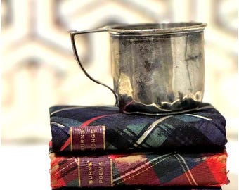 Juego de libros miniatura antiguos de Burns, poemas y canciones de Wallace, decoración escocesa, pequeños libros vintage de Edimburgo.