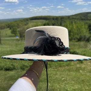 Wide Brim Hat With Tassels - Etsy