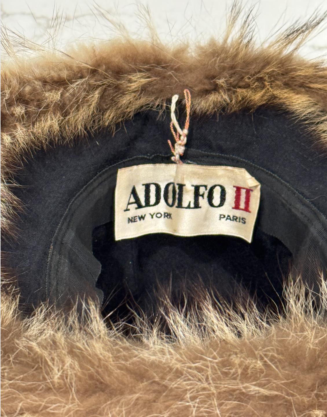 Vintage Adolfo II Fur Wide Brim Hat: Paris New York Designer  display picture 1