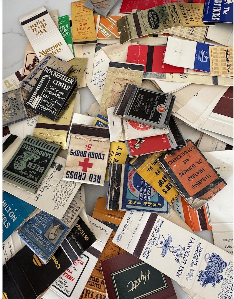 Colección de portadas de cajas de cerillas antiguas – Lotes de material publicitario retro (10-50 unidades) imagen 4