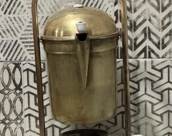 Antique Brass Tilting Coffee Percolator | Vienna Fountain Art Nouveau Brewer