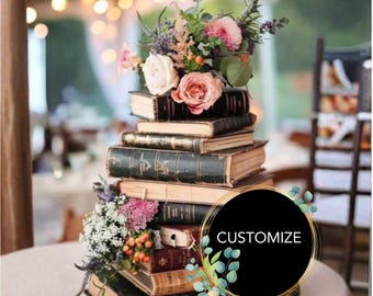 Curated Vintage Book Stacks for Weddings & Events | Customizable Decor