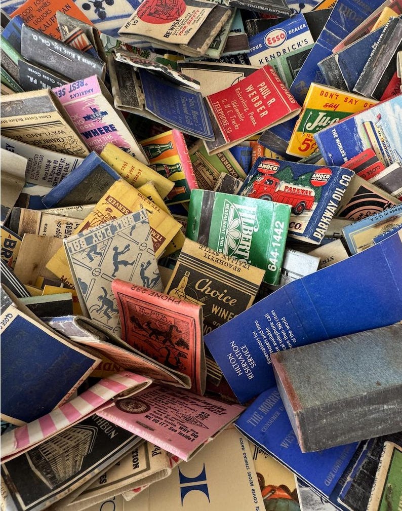 Colección de portadas de cajas de cerillas antiguas – Lotes de material publicitario retro (10-50 unidades) imagen 3