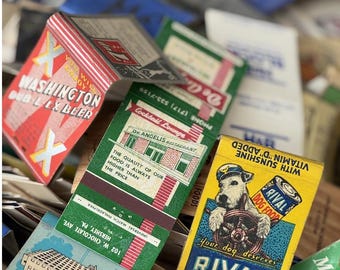 Vintage Matchbook Covers Collection – Retro Advertising Ephemera Bundles (10-50)