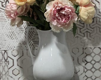 Antique English Ironstone Pitcher | Large Royal Ironstone China Jug
