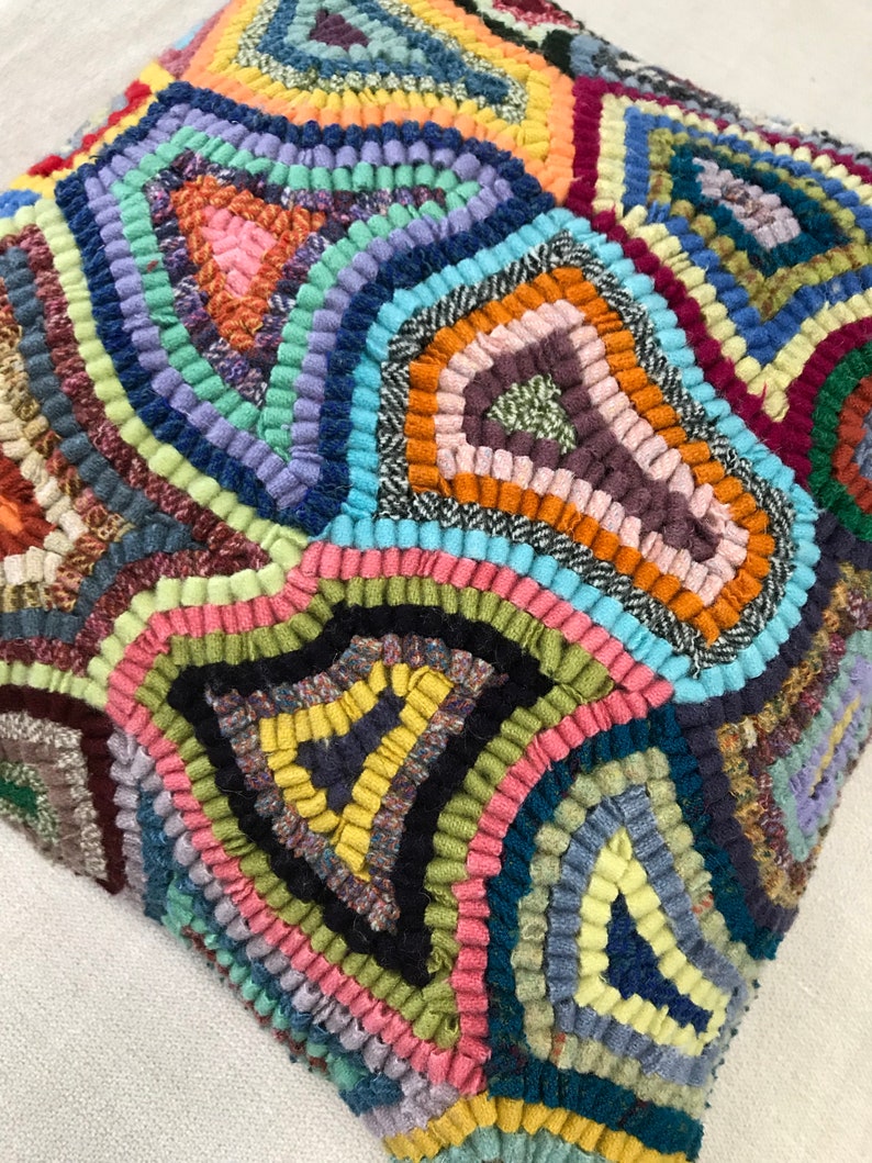 Rug Hooking Kit Abstract Pillow Complete 12 by 12 inch Etsy