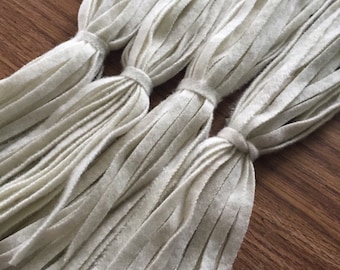 Warm White Wool Rug Hooking Strips: Hand Cut #4, #6, #8 Size