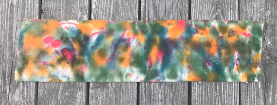 10.5 x 27 inch Hand Painted Wool Fabric Piece used for Rug Hooking and Quilting Foggy Skies