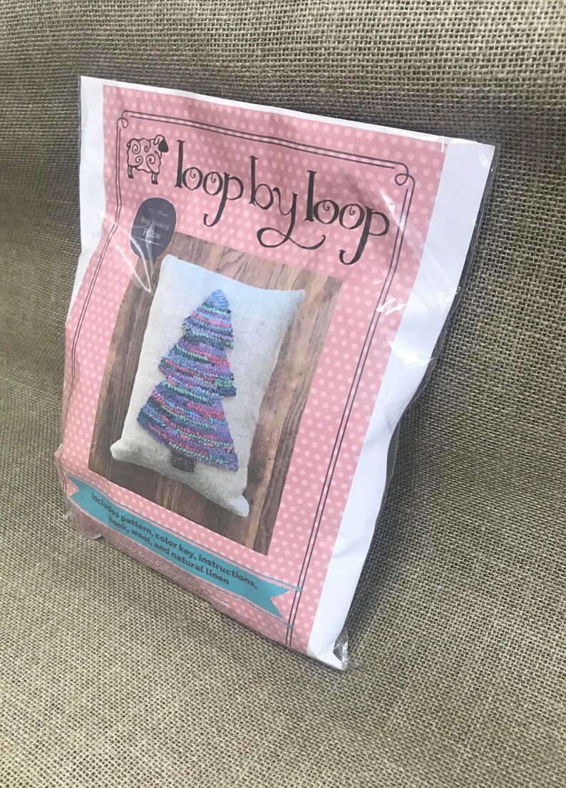 Rug Hooking Kit 100 Wool DIY Rug Hook PILLOW KIT Winter Etsy