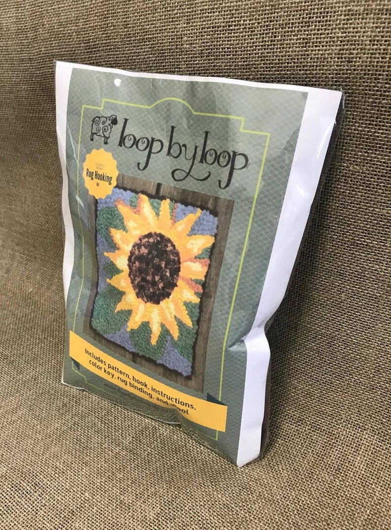 Rug Hooking Kit DIY Wool Rug Hook Kit The Sunflower Etsy