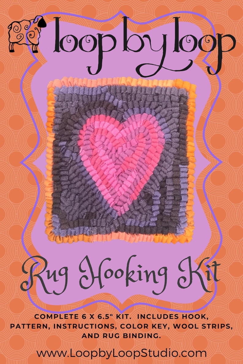 Pink Heart Rug Hooking Kit: Beginner DIY Fiber Art (6x6.5") - Etsy