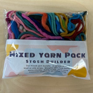 2oz Mixed Yarn Bundle - 100% Wool and Silk - Yarn Pieces to Use for Rug Hooking, Punch Needle, Weaving, and More!