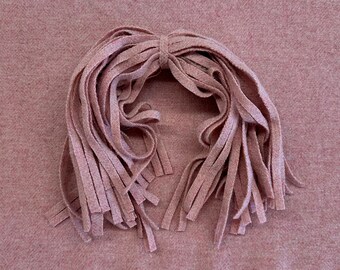 Textured Peach Wool Strips: Rug Hooking, Quilting (8x13")