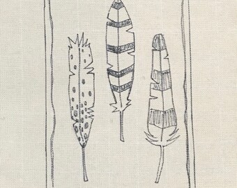 Patrón de alfombra de la colección Feather: Diseño dibujado a mano (24 x 36 cm)