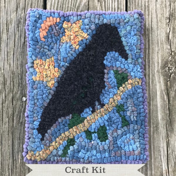 Crow & Stars Teppich Hooking Kit: 20x25cm DIY Handwerksprojekt