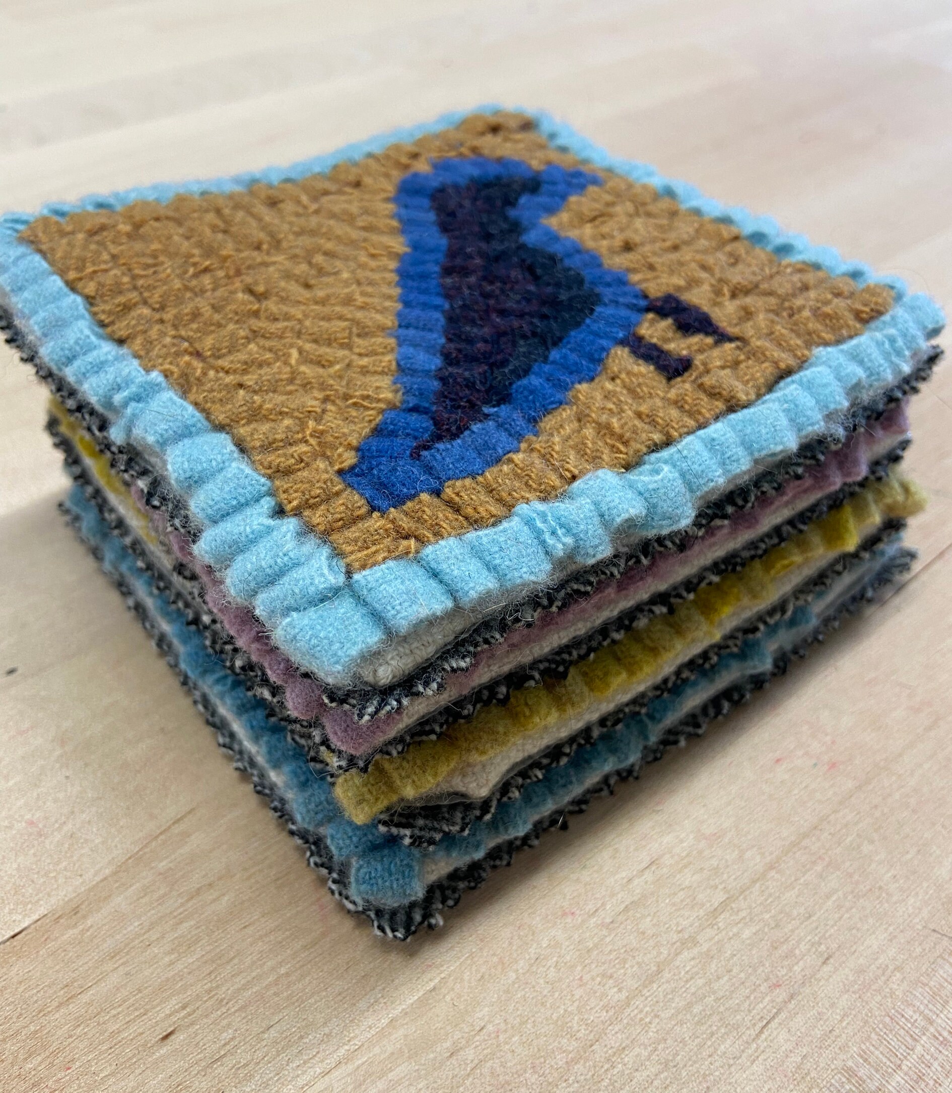 Rug Hooking Kit DIY Wool Coaster Kit Rainbow Birds Etsy