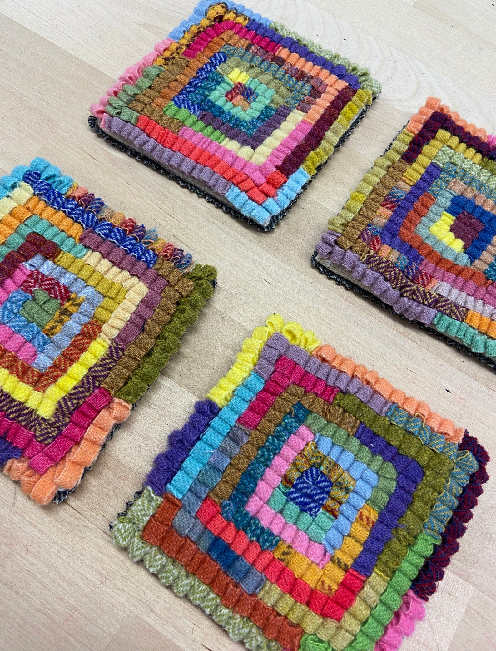 Rug Hooking Kit DIY Wool Coaster Kit Hit and Miss Etsy