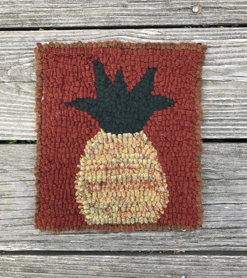 Rug Hooking Kit Make Your Own Hooked Rug Pineapple by Etsy