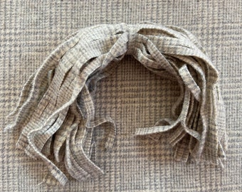 Strisce di lana a quadri bianchi e grigi: uncinetto per tappeti, forniture per quilting (8x13")
