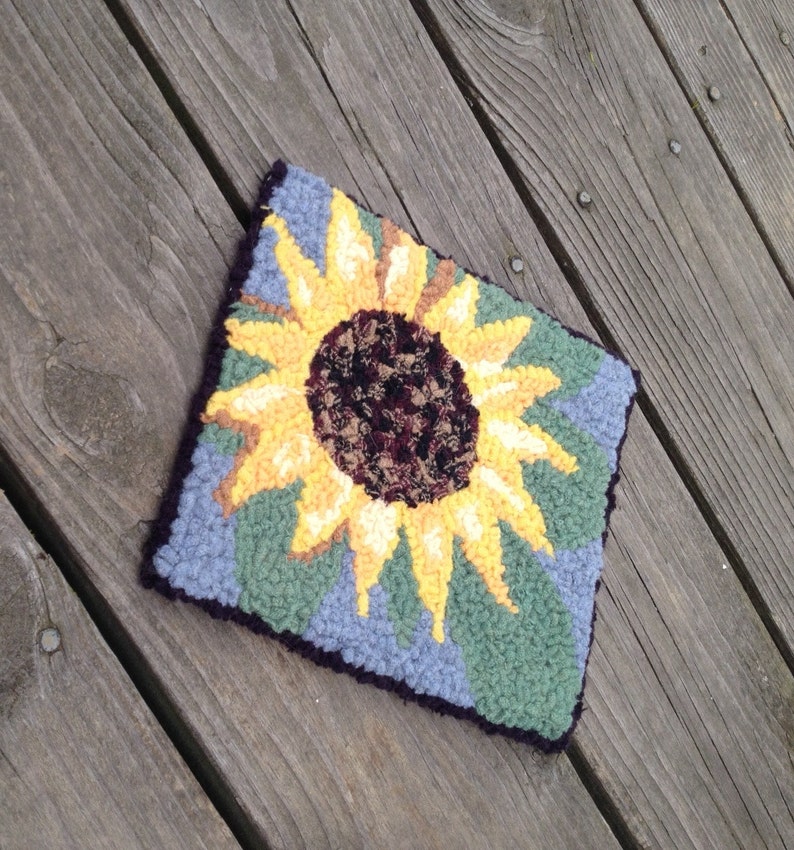 Rug Hooking Kit DIY Wool Rug Hook Kit The Sunflower Etsy