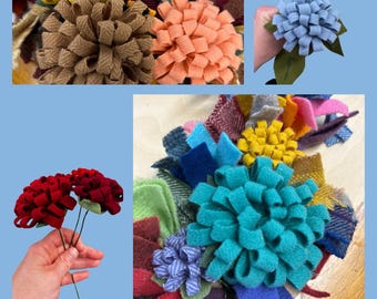 Wool Hydrangea Flowers Kit: DIY Craft Project - Makes Three