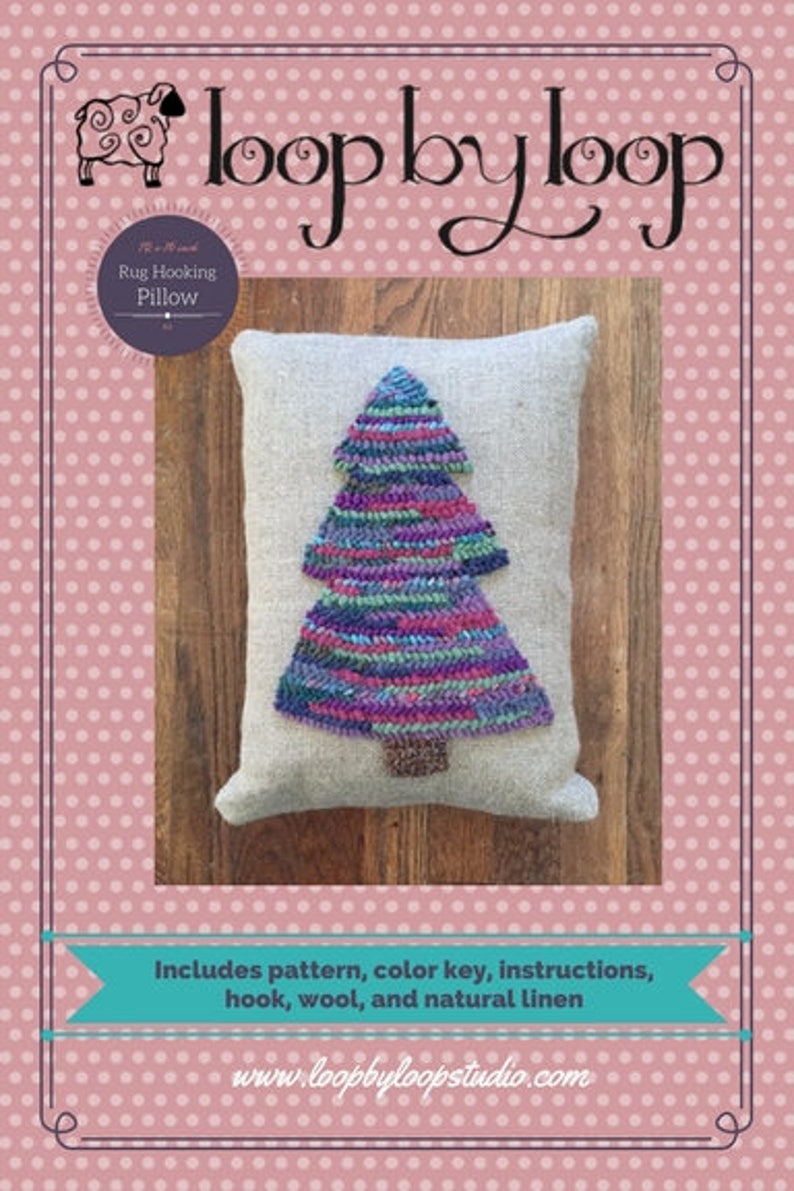 Rug Hooking Kit 100 Wool DIY Rug Hook PILLOW KIT Winter Etsy