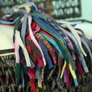 Hand Cut Wool Strips: Mixed Colors for Rug Hooking