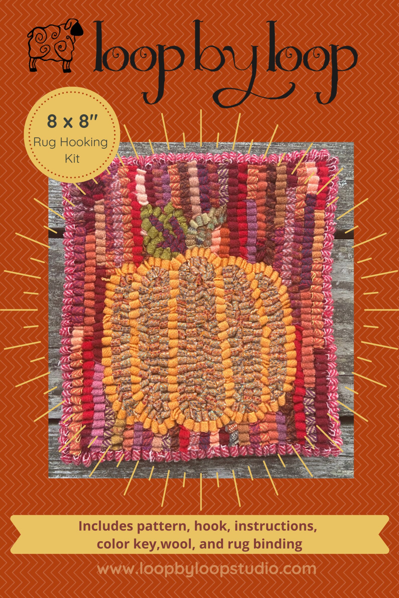 Rug Hooking Kit DIY Wool Rug Hook Kit Pumpkin Complete 8 X Etsy