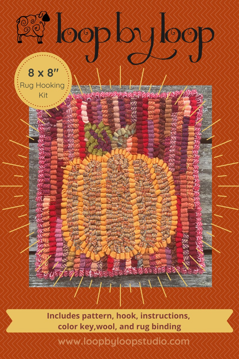 Rug Hooking Kit DIY Wool Rug Hook Kit Pumpkin Complete 8 X Etsy
