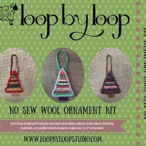 Kit met hangende ornamenten voor vloerkleed: no Sew Wool Tree, verrassingskleuren