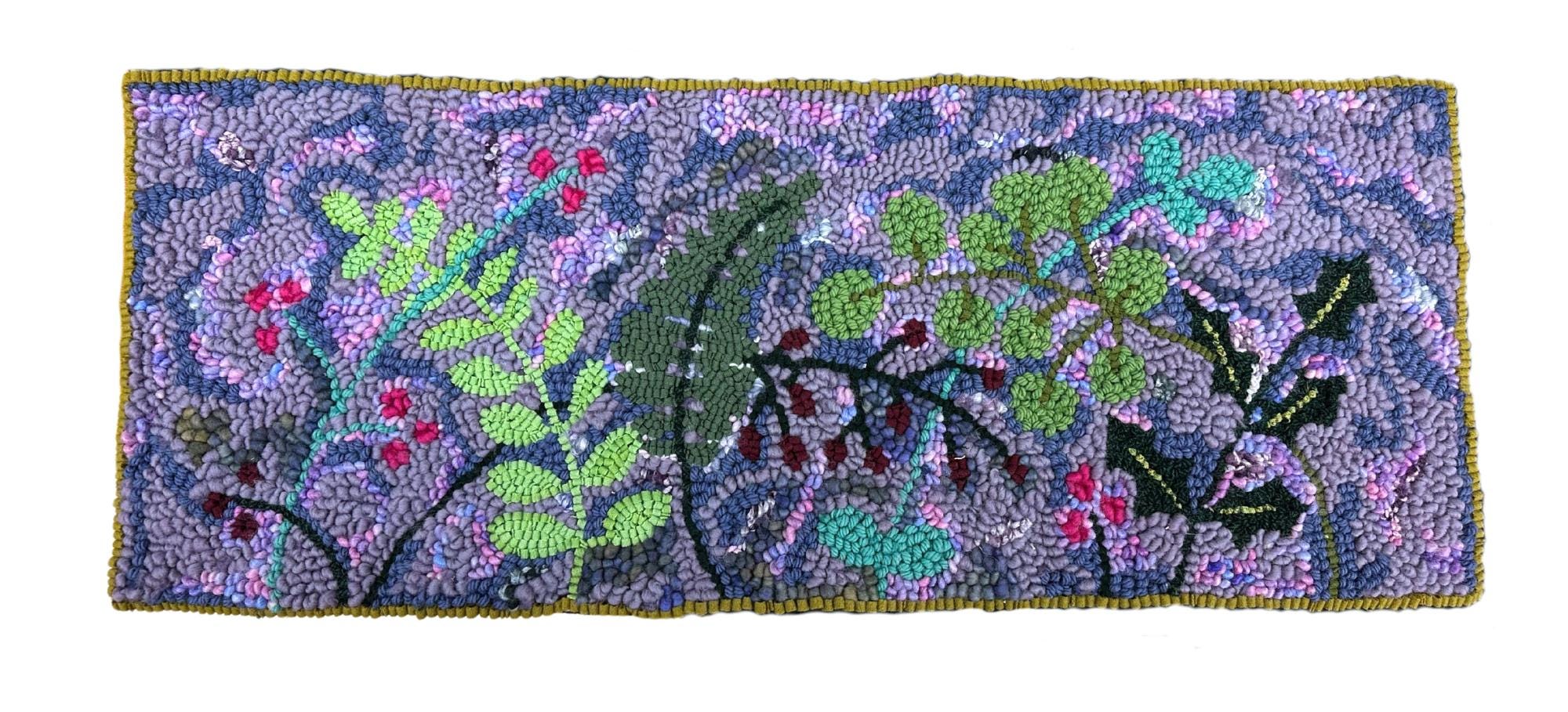 Spring Hooked Rugs Spring Foliage Rug Hooking Kit: Primitive Fiber Craft (13x33