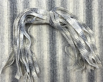Black and White Ombre Wool Rug Hooking Strips: Quilting Supplies
