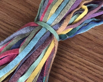 Pastel Wool Strips: 100 Hand Cut Rug Hooking Supplies