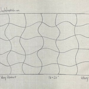 Large Abstract Design - Original Hand Drawn 16 x 26 inch Rug Hooking Pattern on Your Choice of Foundation
